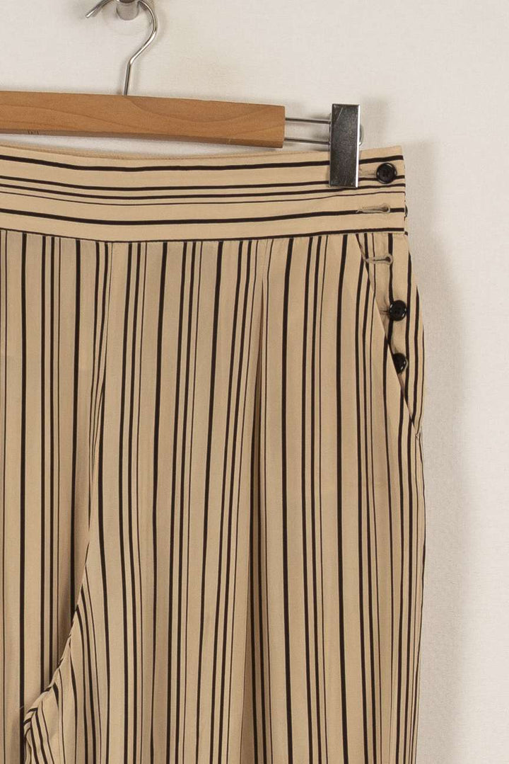 Pantalon beige rayé - Taille XL/42 de la marque Caroll | PARAD37598 - Vendu par Paradigme - Image 2