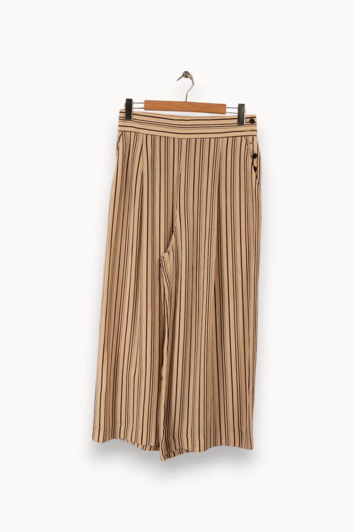 Pantalon beige rayé - Taille XL/42 de la marque Caroll | PARAD37598 - Vendu par Paradigme - Image 1