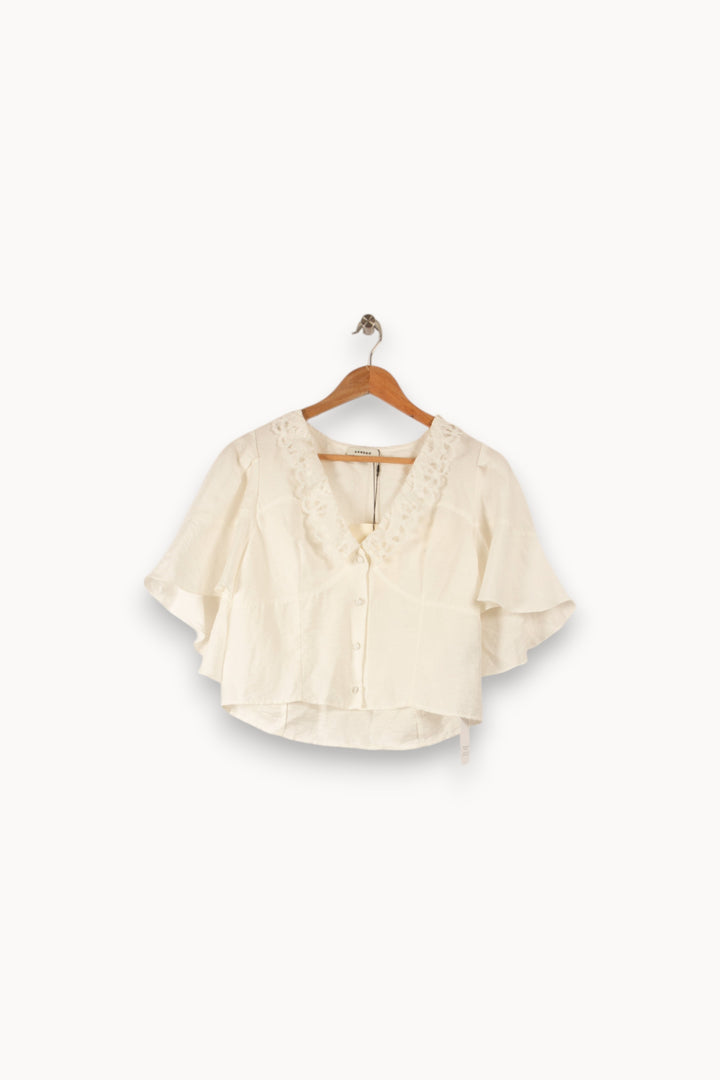 Blouse beige - Taille M/38 de la marque Sandro | PARAD37621 - Vendu par Paradigme - Image 1