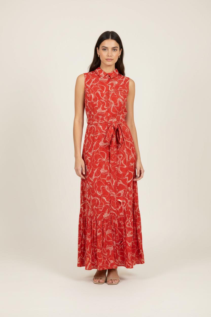 Robe rouge à motif - Taille L/40 de la marque Bérénice | PARAD37754 - Vendu par Paradigme - Image 1