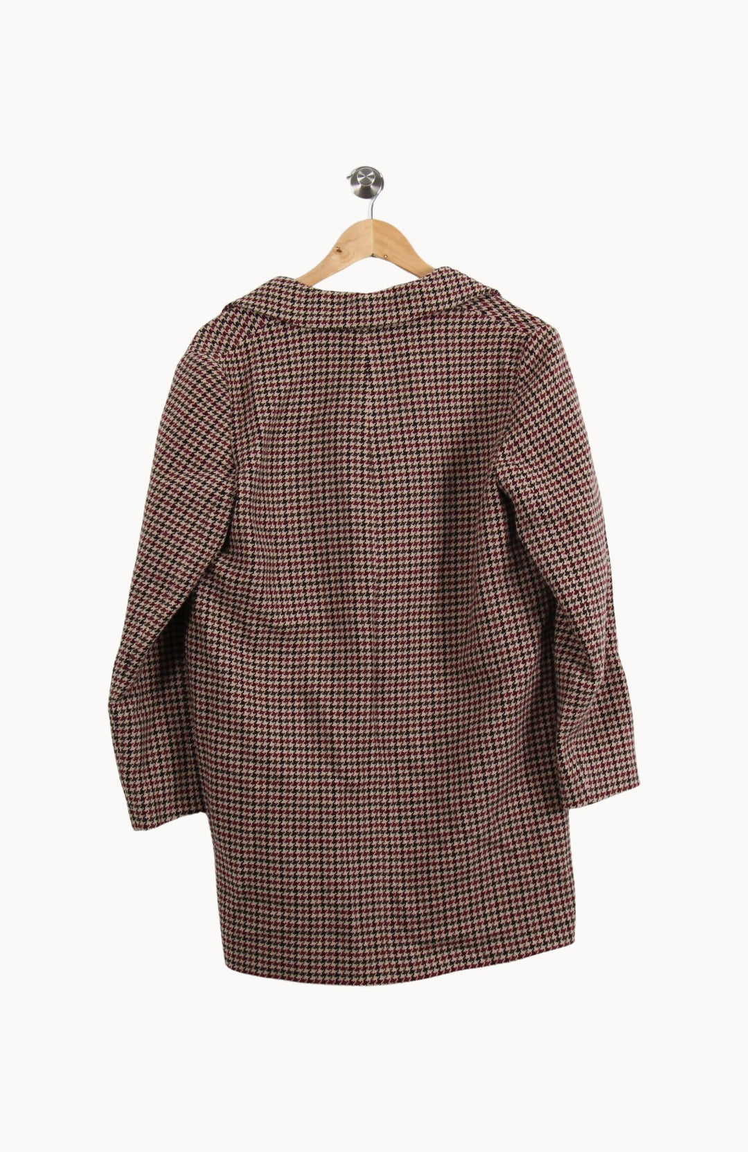 Manteau Pied-de-poule Marron et Beige - Taille L/40 de la marque Caroll | PARAD37819 - Vendu par Paradigme - Image 4