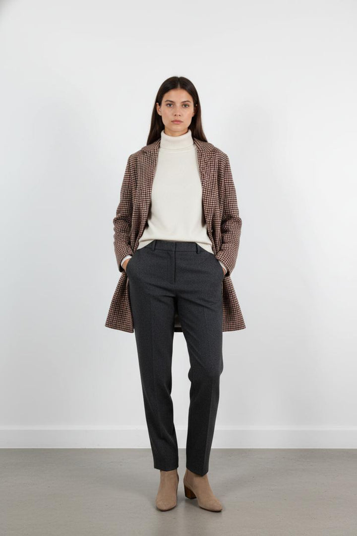 Manteau Pied-de-poule Marron et Beige - Taille L/40