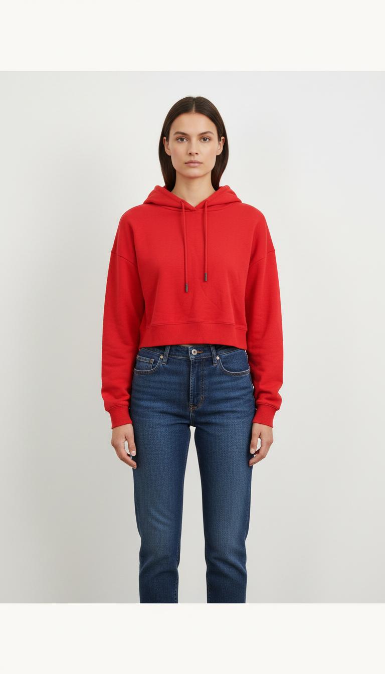Sweat à Capuche Rouge - Taille M/38