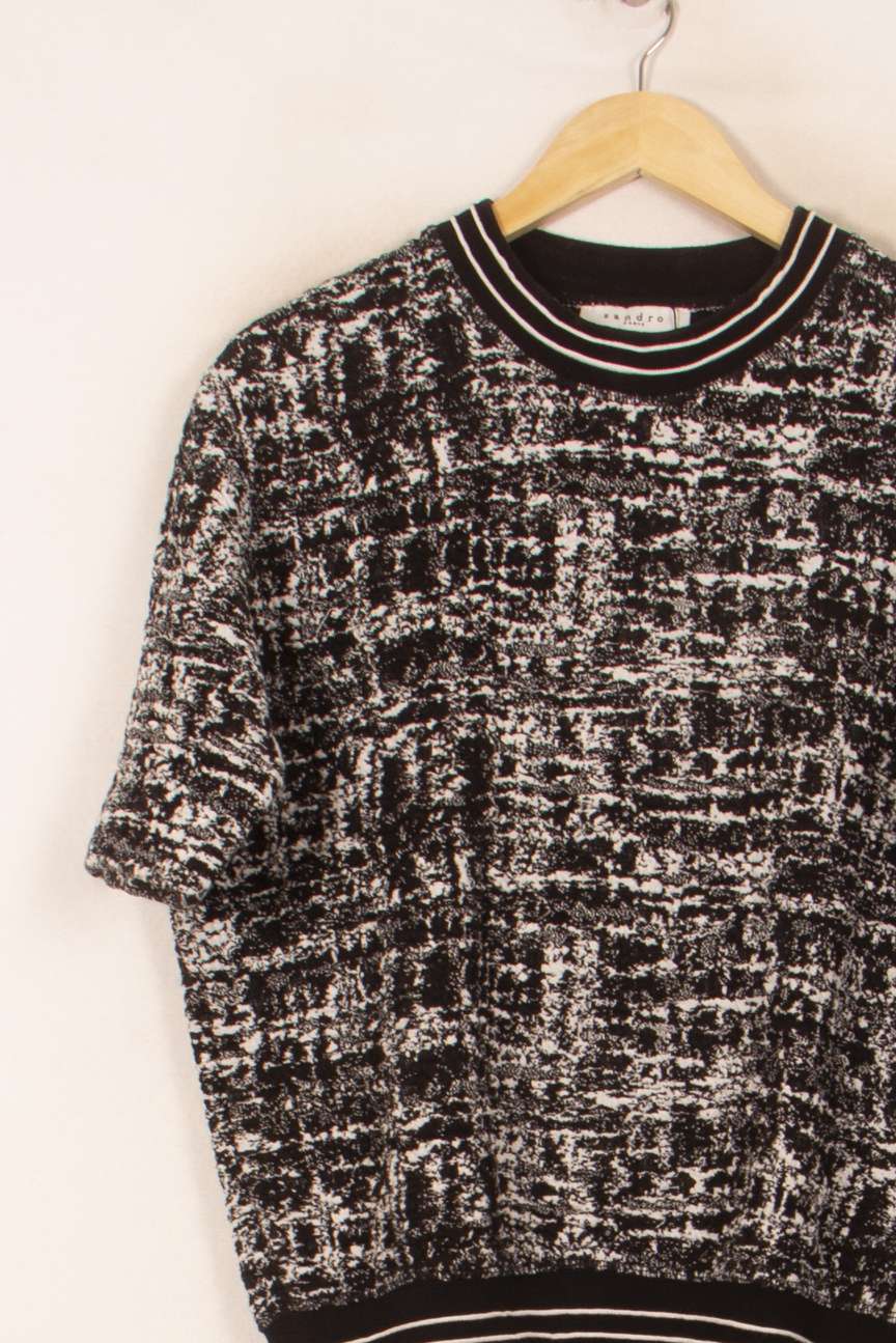 Pull Noir et Blanc - Taille S/36 de la marque Sandro | PARAD37851 - Vendu par Paradigme - Image 3