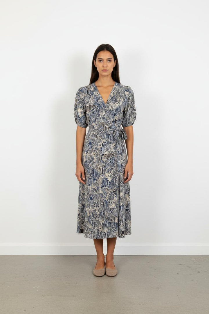Robe Longue Bleue et Beige - Taille XL/42