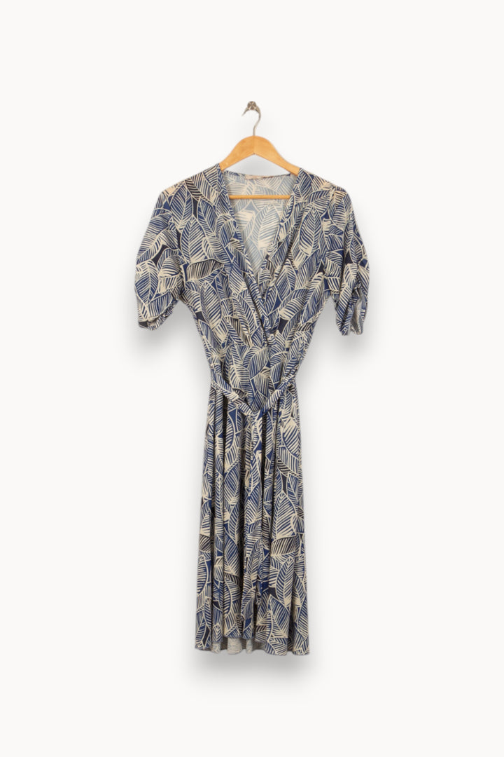 Robe Longue Bleue et Beige - Taille XL/42 de la marque La Fée Maraboutée | PARAD37873 - Vendu par Paradigme - Image 2