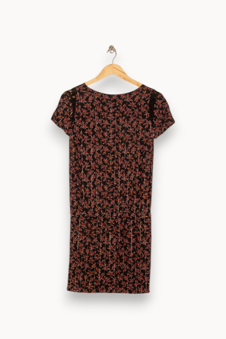 Robe Fleurie Bordeaux et Noir - Taille S/36 de la marque IKKS | PARAD37878 - Vendu par Paradigme - Image 4