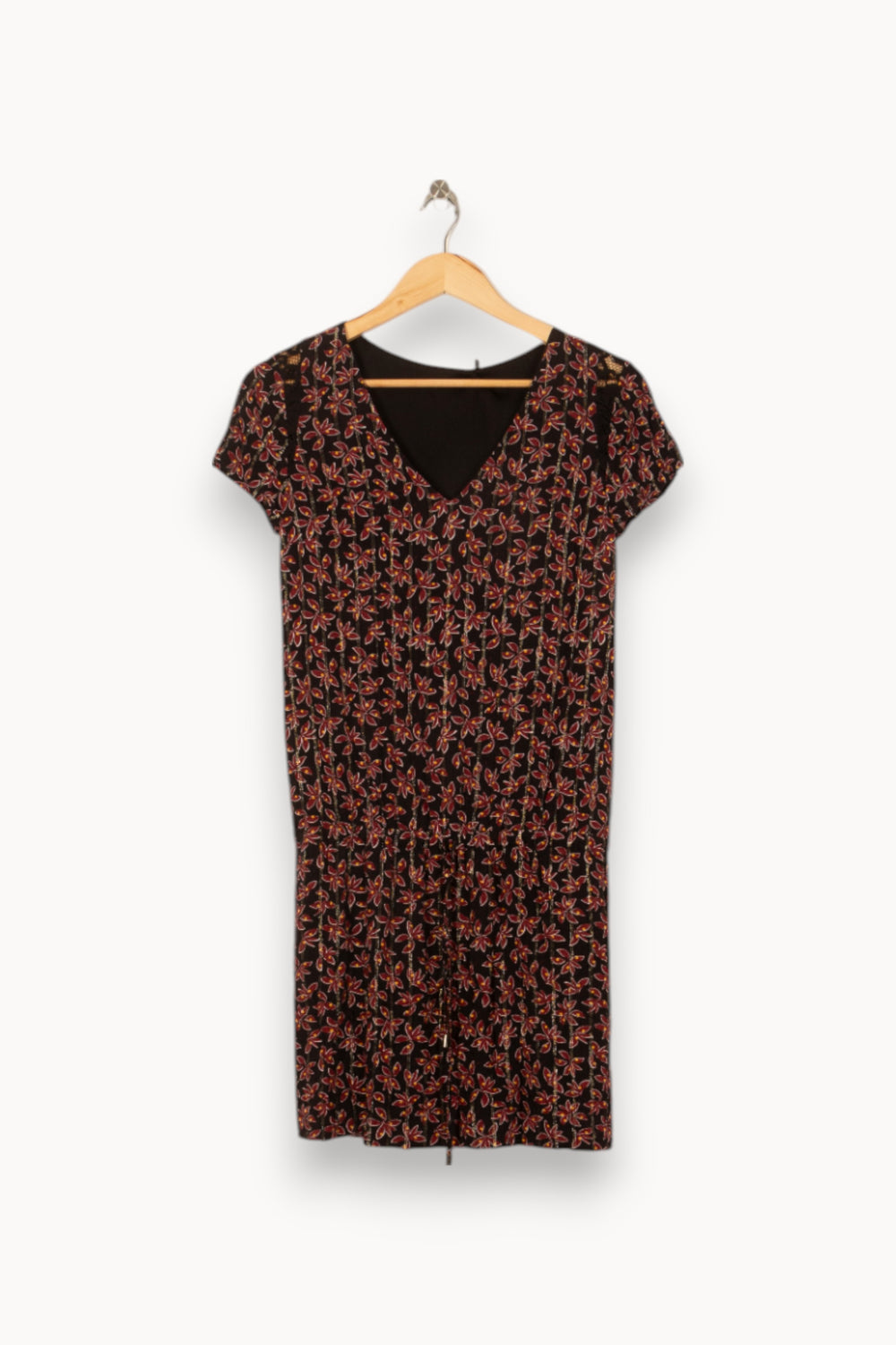 Robe Fleurie Bordeaux et Noir - Taille S/36 de la marque IKKS | PARAD37878 - Vendu par Paradigme - Image 2
