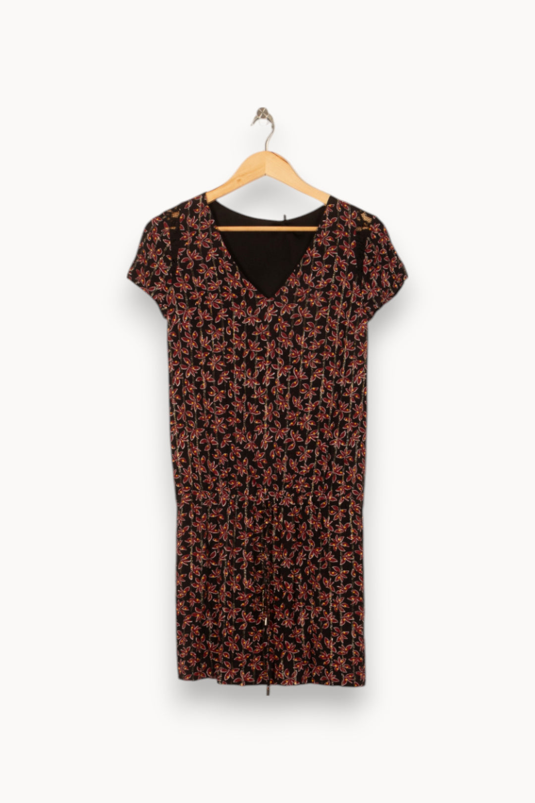 Robe Fleurie Bordeaux et Noir - Taille S/36 de la marque IKKS | PARAD37878 - Vendu par Paradigme - Image 2