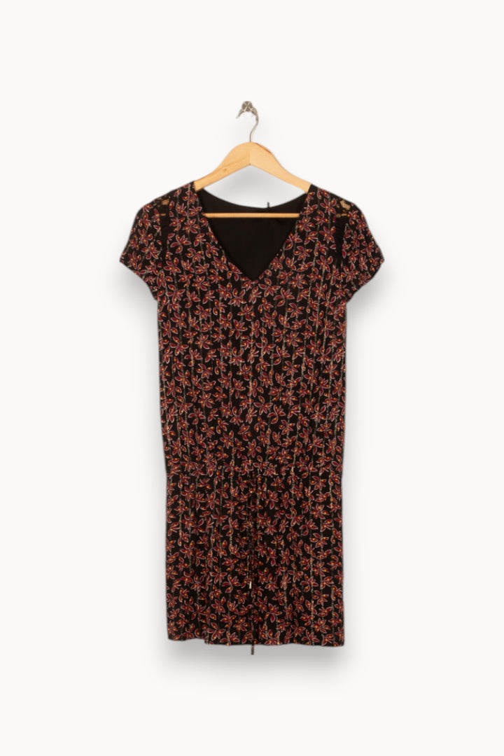 Robe Fleurie Bordeaux et Noir - Taille S/36 de la marque IKKS | PARAD37878 - Vendu par Paradigme - Image 2