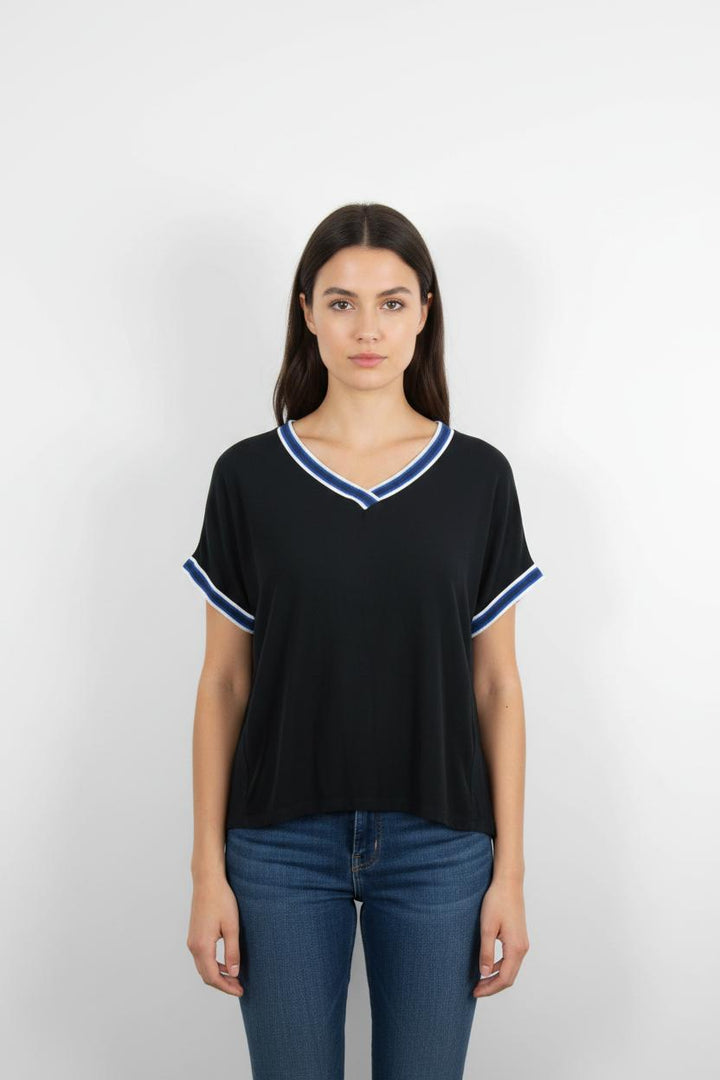 T-shirt Noir et Bleu - Taille S/36