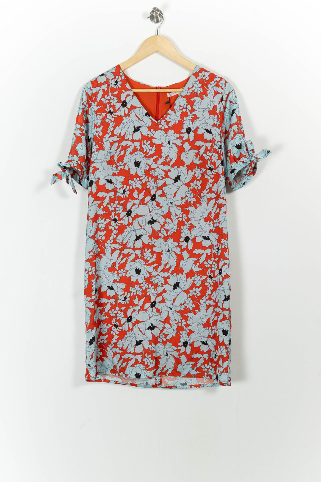 Robe Droite Rouge et Bleu Clair - Taille M/38 de la marque La Fée Maraboutée | PARAD37912 - Vendu par Paradigme - Image 2