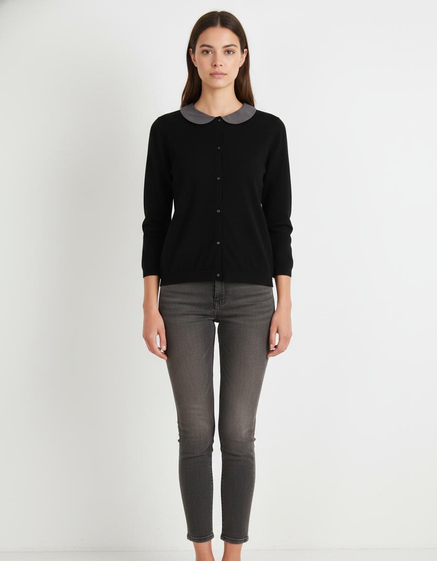 Cardigan Noir et Gris - Taille L/40