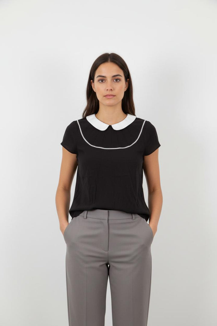 Blouse Noire et Blanche - Taille M/38