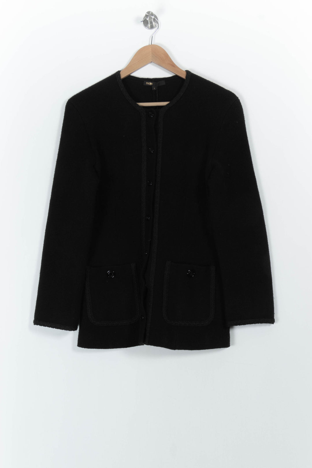 Veste Tweed Noire - Taille XS/34 de la marque Maje | PARAD37944 - Vendu par Paradigme - Image 2