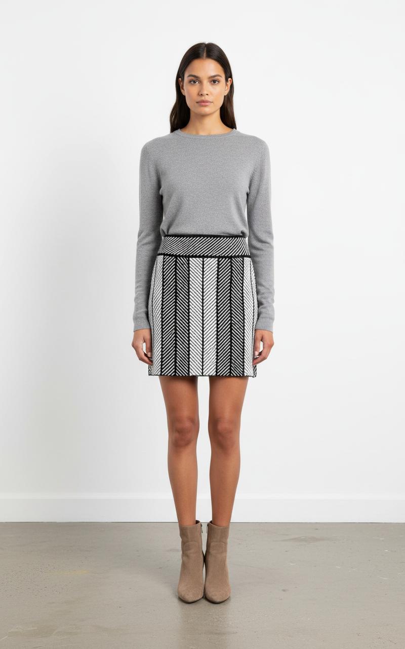 Jupe Courte Noire et Blanche - Taille S/36