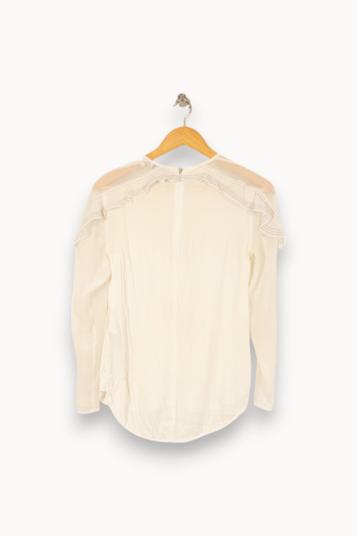 Blouse Blanche - Taille S/36 de la marque Sandro | PARAD37956 - Vendu par Paradigme - Image 4
