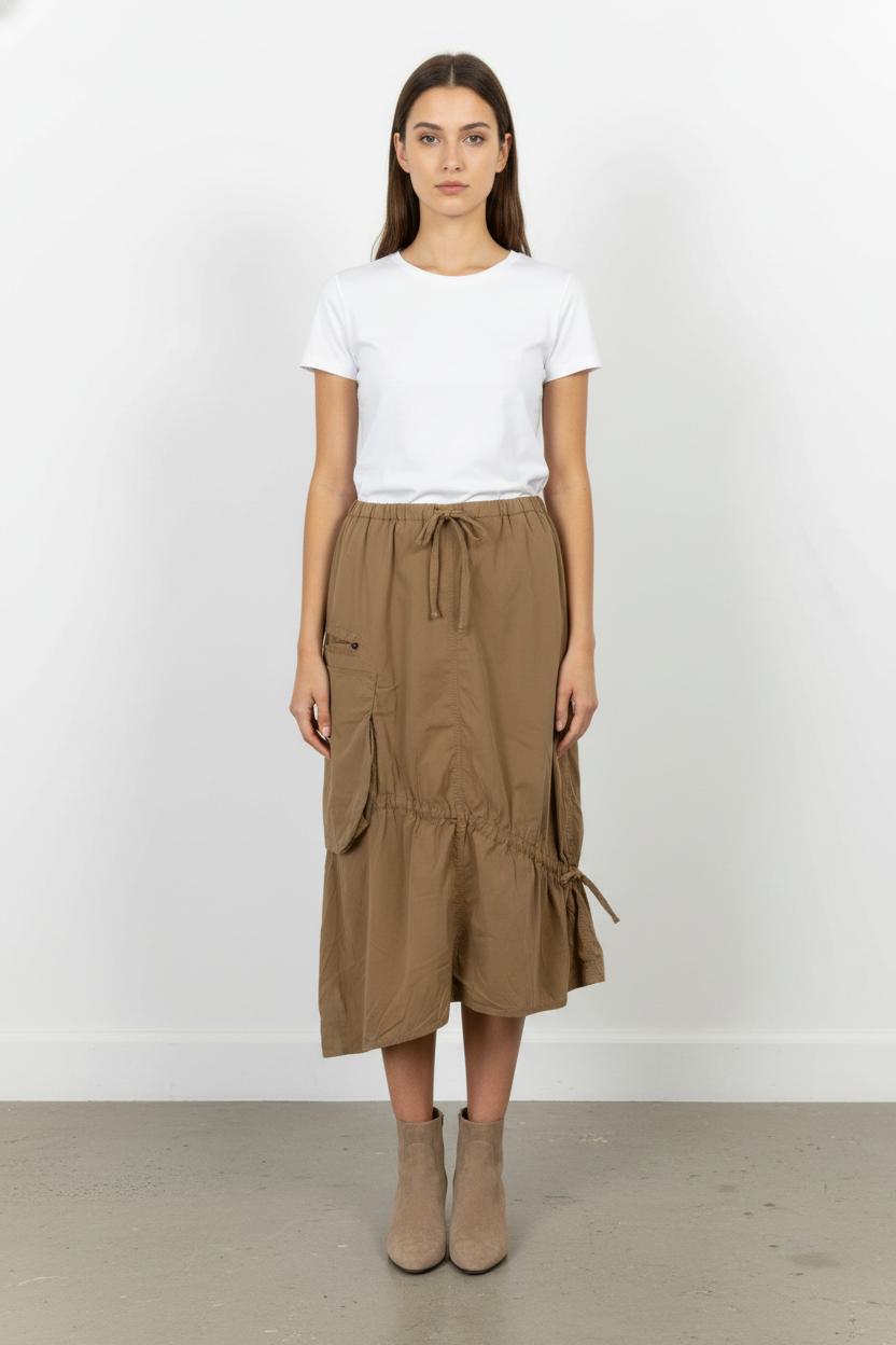 Jupe Asymétrique Marron - Taille S/36 de la marque IKKS | PARAD37978 - Vendu par Paradigme - Image 1