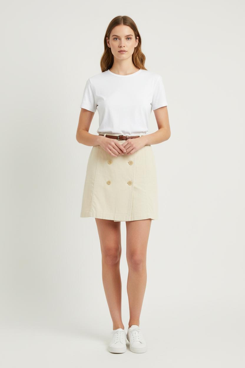 Jupe Courte Beige - Taille M/38 de la marque Ines de la Fressange Paris | PARAD37991 - Vendu par Paradigme - Image 1