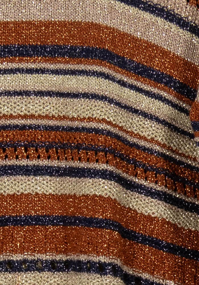 Pull Rayé Marron et Beige - Taille S/36 de la marque Gerard Darel | PARAD38019 - Vendu par Paradigme - Image 3