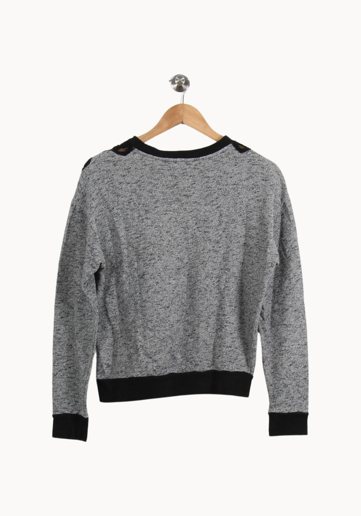 Sweat Gris et Noir - Taille S/36 de la marque Sandro | PARAD38022 - Vendu par Paradigme - Image 4