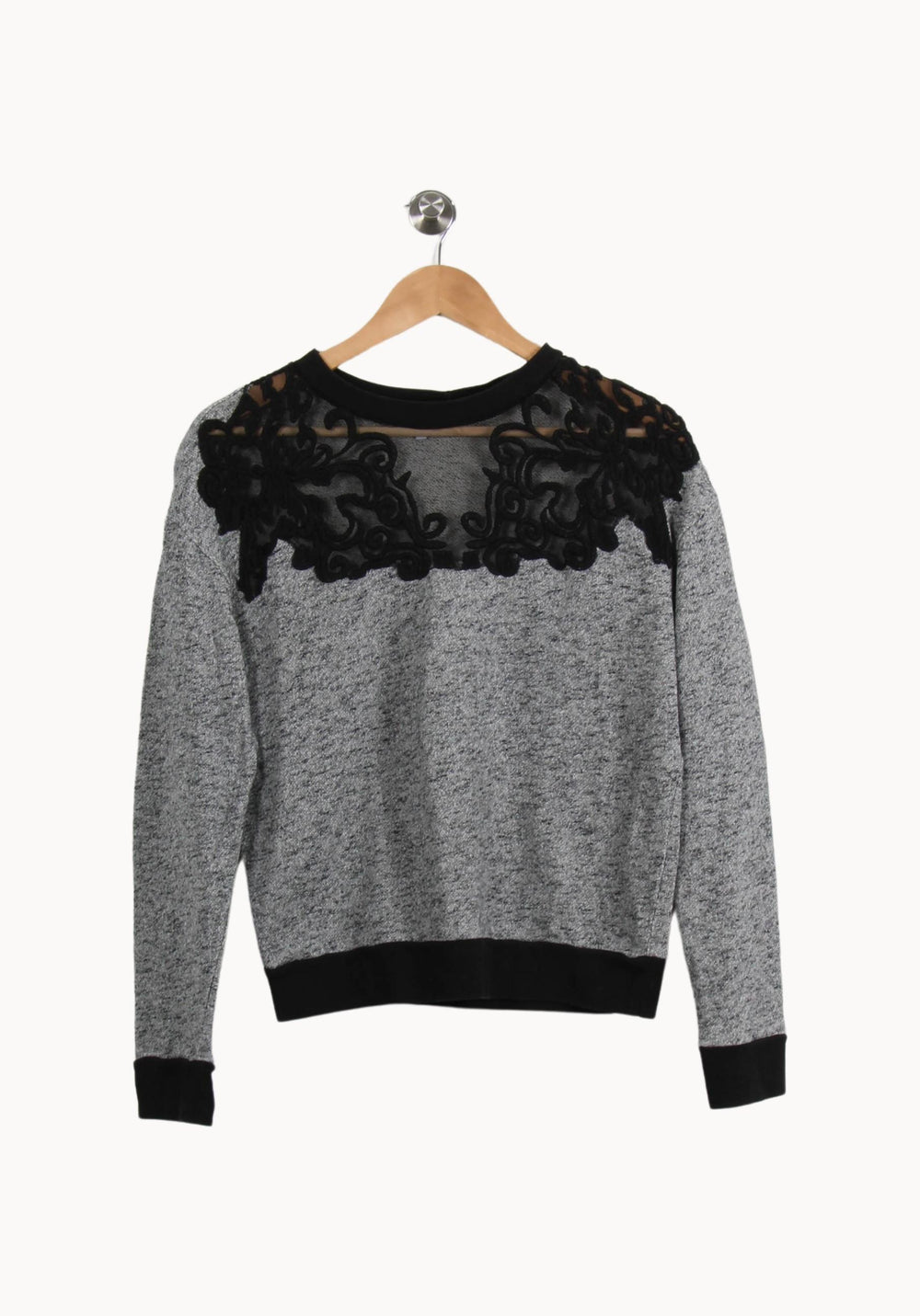 Sweat Gris et Noir - Taille S/36 de la marque Sandro | PARAD38022 - Vendu par Paradigme - Image 2