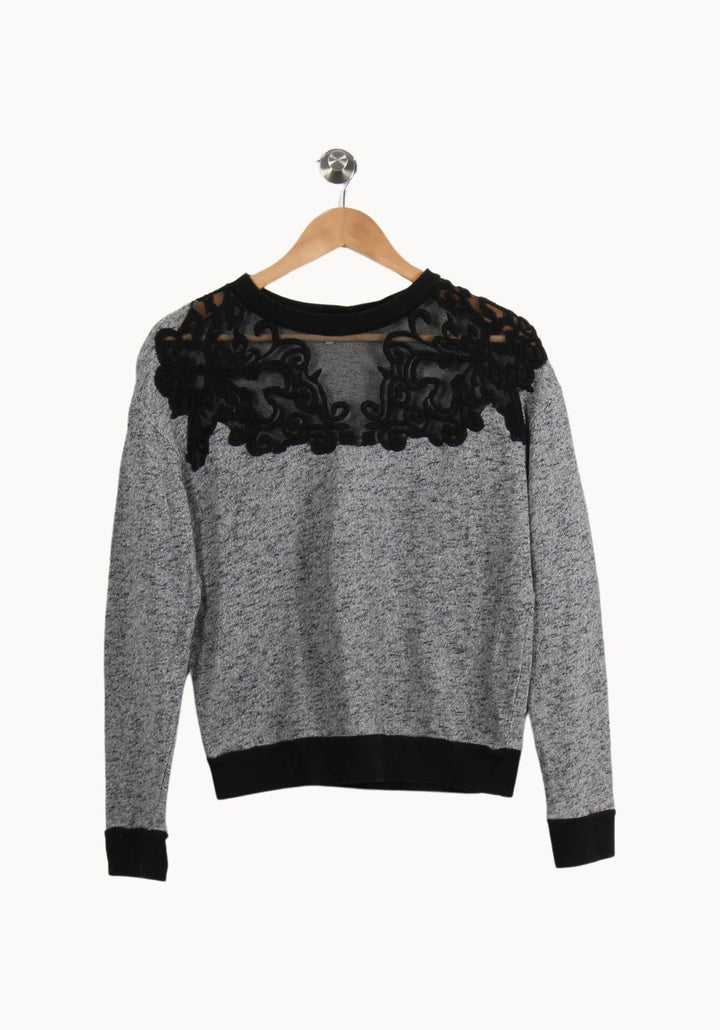 Sweat Gris et Noir - Taille S/36 de la marque Sandro | PARAD38022 - Vendu par Paradigme - Image 2