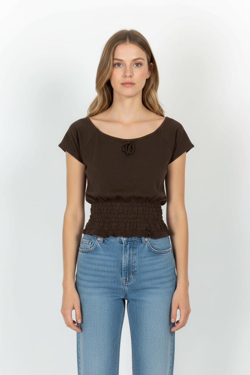 Top Marron - Taille M/38 de la marque Sud express | PARAD38042 - Vendu par Paradigme - Image 1