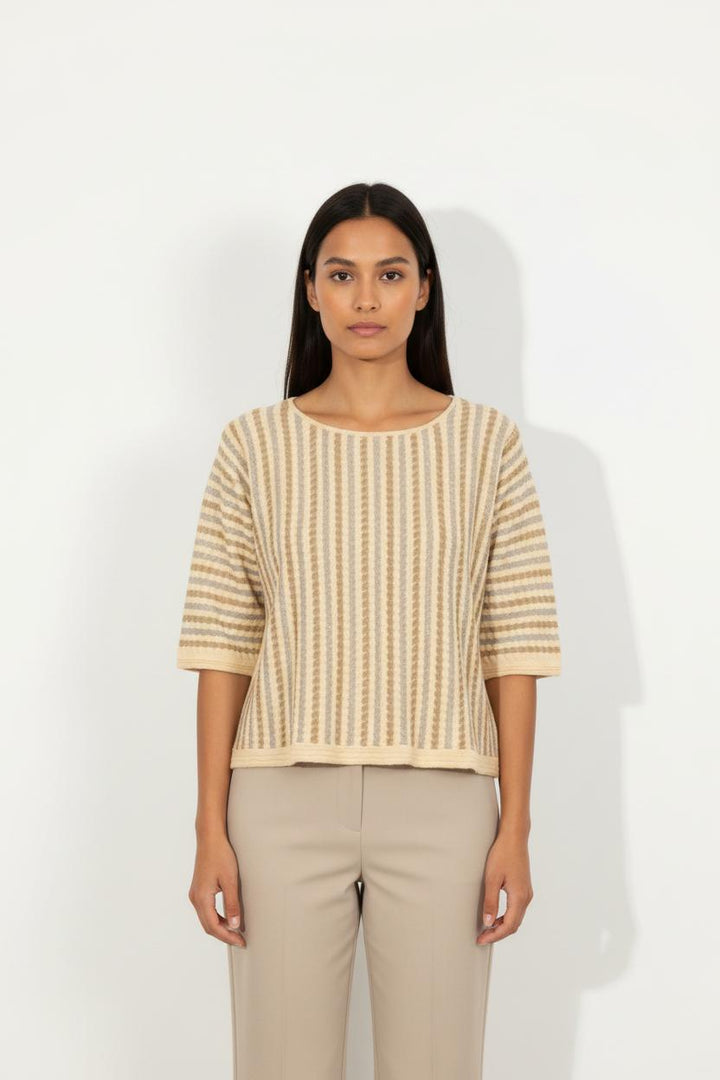 Blouse Beige et Marron - Taille M/38