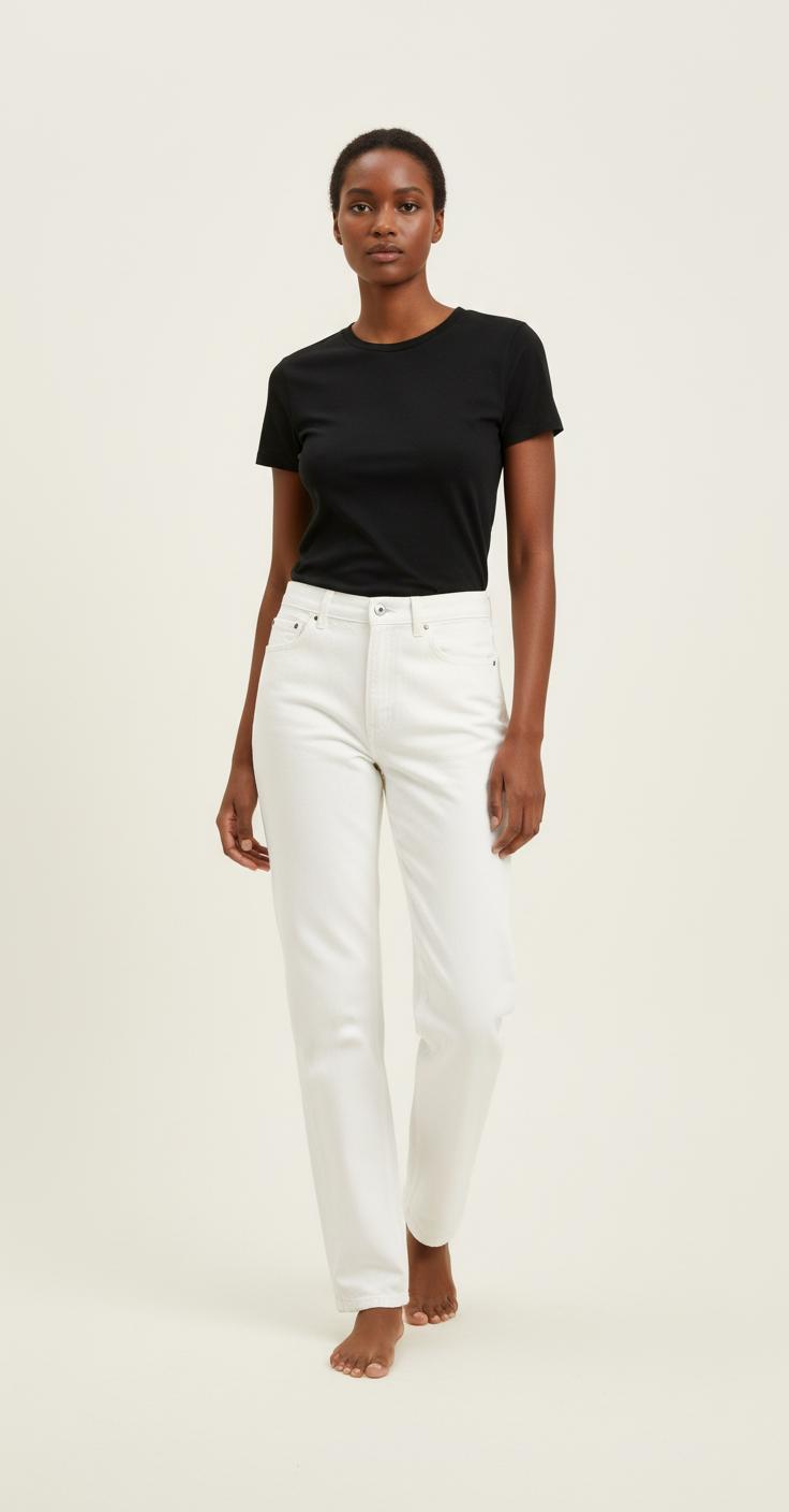 Jean Droit Blanc - Taille S/36