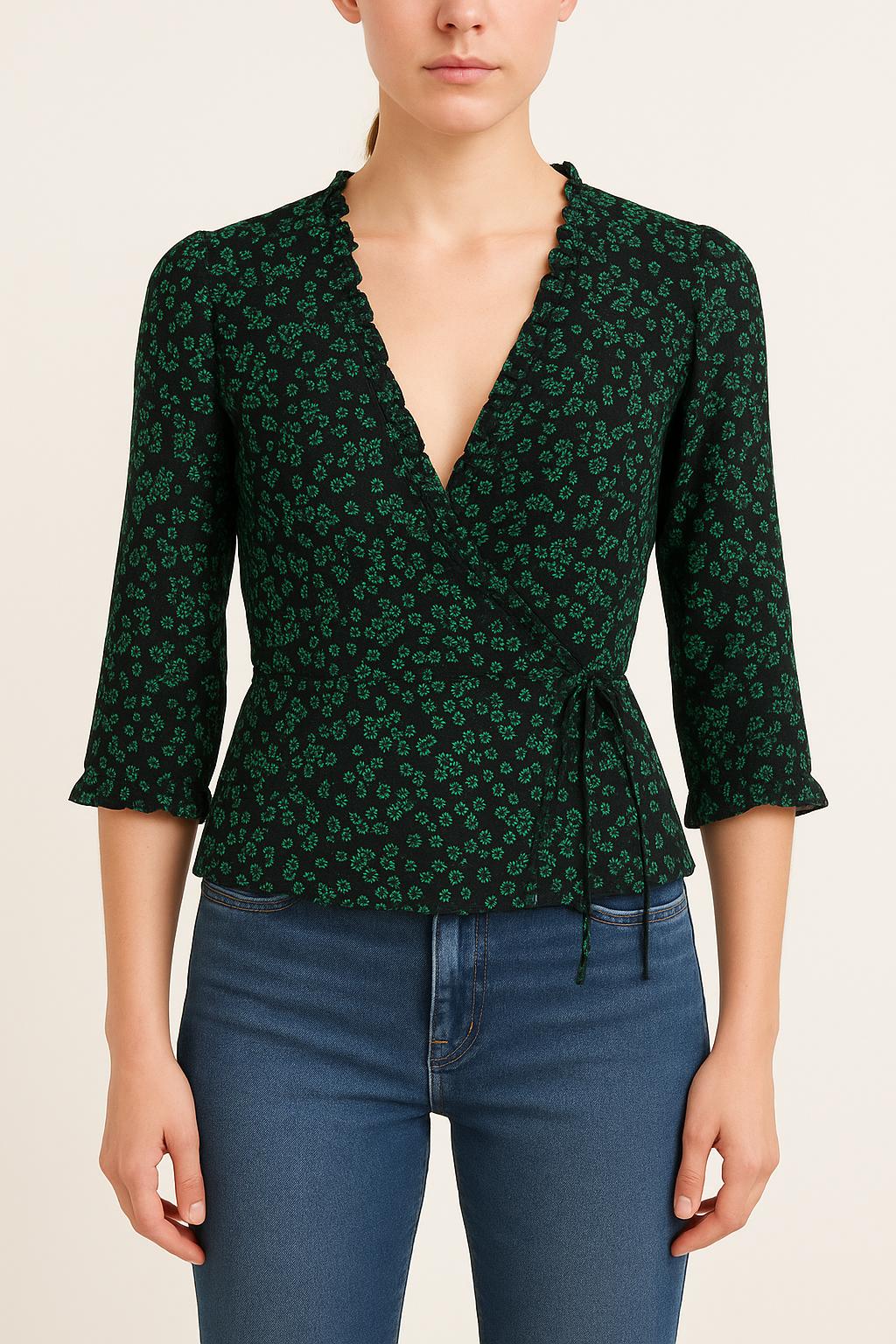 Blouse Verte et Noire - Taille M/38 de la marque Grace & Mila | PARAD38057 - Vendu par Paradigme - Image 1