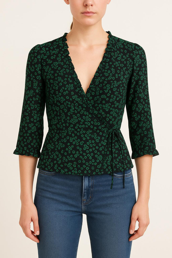 Blouse Verte et Noire - Taille M/38 de la marque Grace & Mila | PARAD38057 - Vendu par Paradigme - Image 1