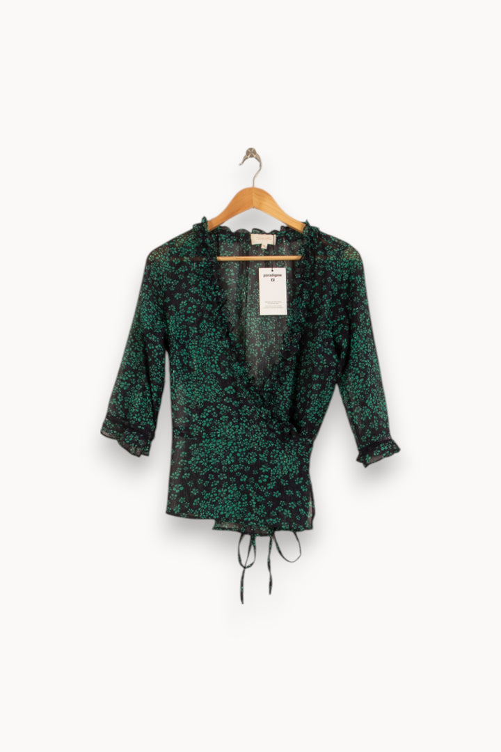 Blouse Verte et Noire - Taille M/38 de la marque Grace & Mila | PARAD38057 - Vendu par Paradigme - Image 2