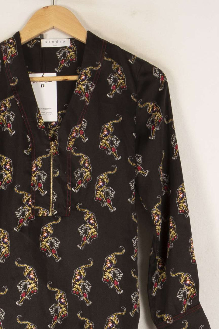 Blouse Noire - Taille S/36 de la marque Sandro | PARAD38069 - Vendu par Paradigme - Image 3