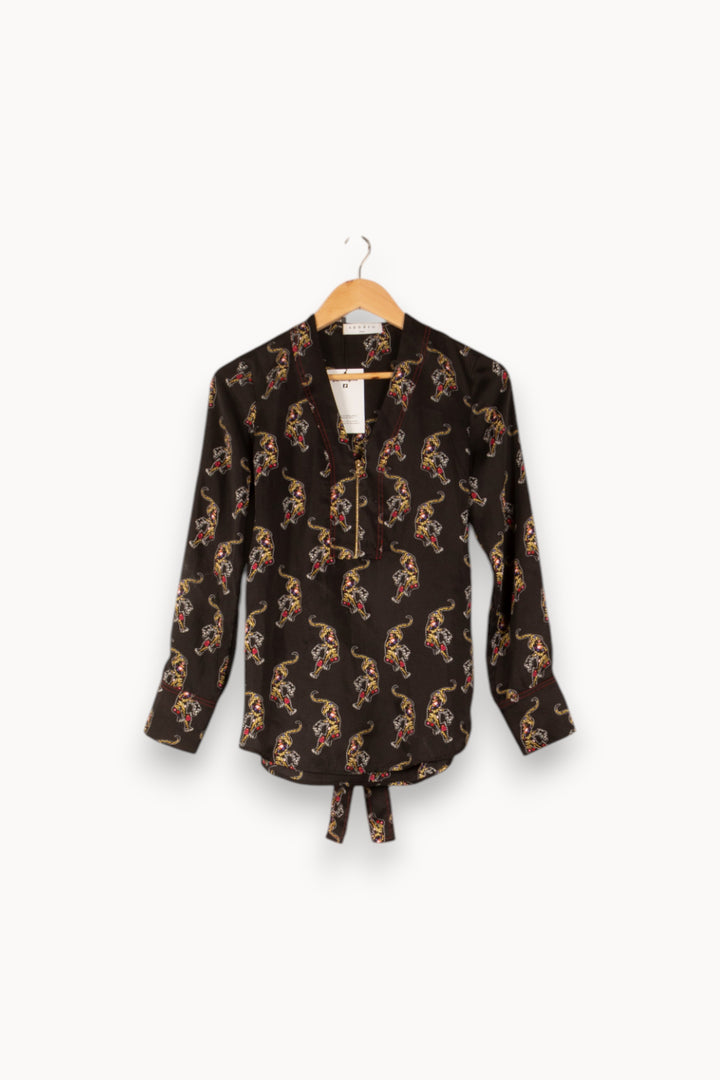 Blouse Noire - Taille S/36 de la marque Sandro | PARAD38069 - Vendu par Paradigme - Image 2