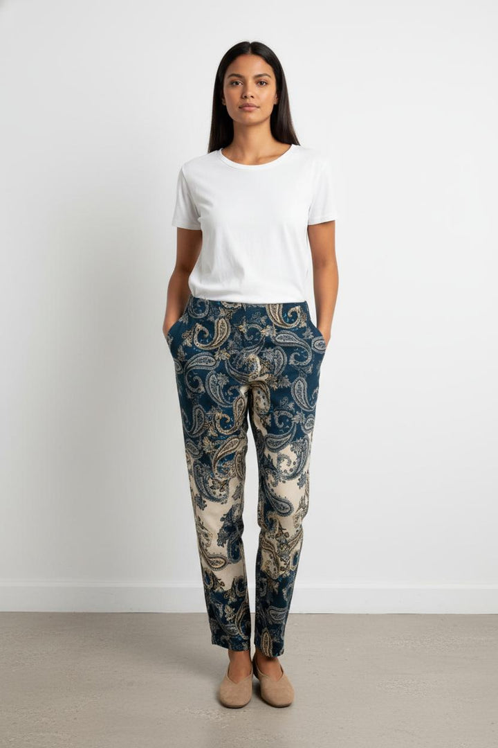 Pantalon Bleu et Beige - Taille L/40