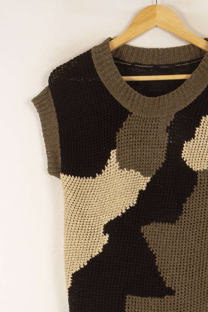 Débardeur Tricot Vert et Beige - Taille S/36 de la marque IKKS | PARAD38079 - Vendu par Paradigme - Image 3