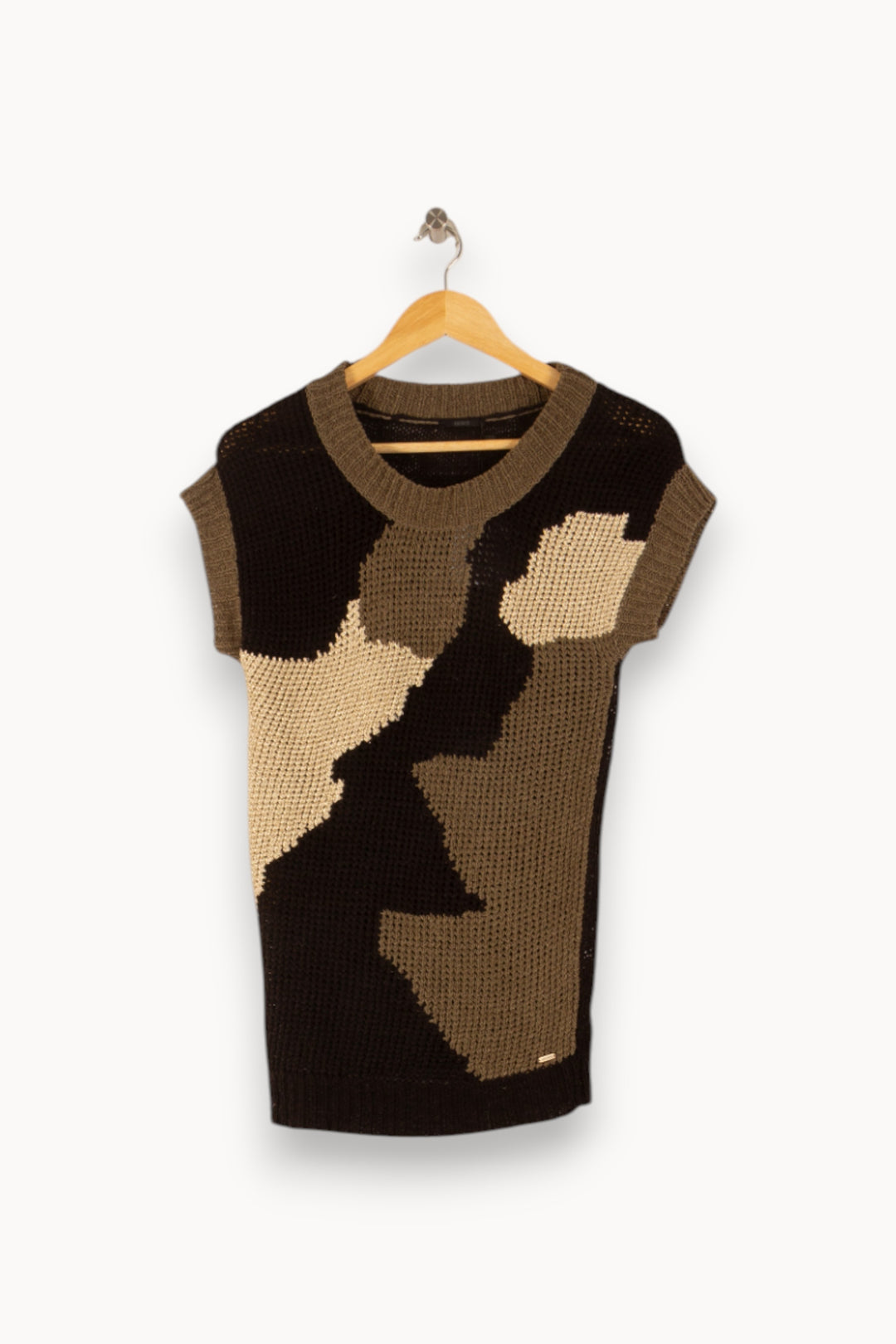 Débardeur Tricot Vert et Beige - Taille S/36 de la marque IKKS | PARAD38079 - Vendu par Paradigme - Image 2