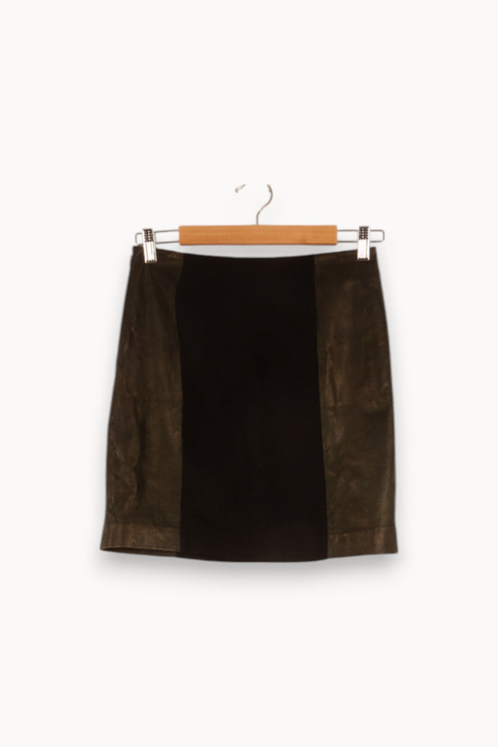 Jupe Droite Noire et Kaki - Taille S/36 de la marque Claudie Pierlot | PARAD38080 - Vendu par Paradigme - Image 4