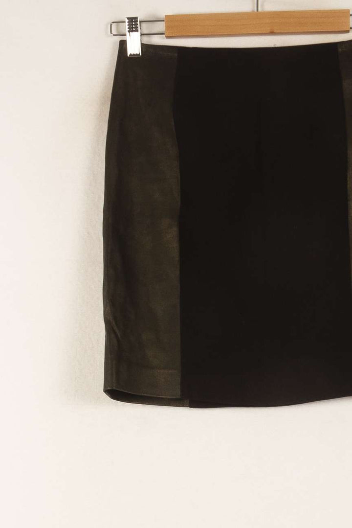 Jupe Droite Noire et Kaki - Taille S/36 de la marque Claudie Pierlot | PARAD38080 - Vendu par Paradigme - Image 3