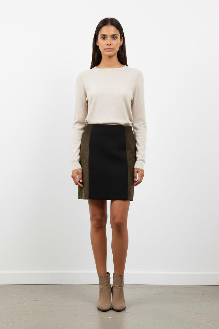 Jupe Droite Noire et Kaki - Taille S/36