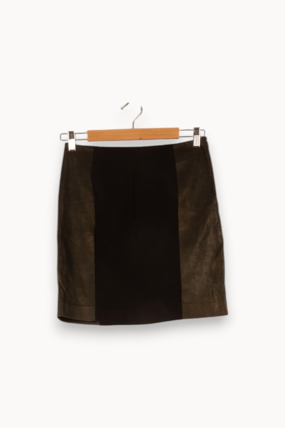 Jupe Droite Noire et Kaki - Taille S/36 de la marque Claudie Pierlot | PARAD38080 - Vendu par Paradigme - Image 2