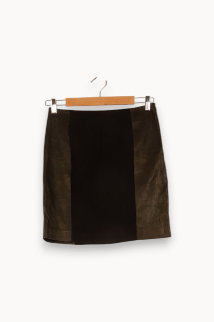 Jupe Droite Noire et Kaki - Taille S/36 de la marque Claudie Pierlot | PARAD38080 - Vendu par Paradigme - Image 2