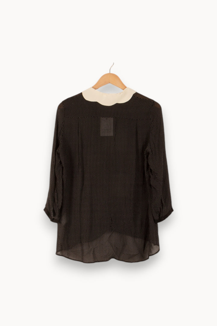 Blouse Noire et Blanche - Taille S/36 de la marque Claudie Pierlot | PARAD38081 - Vendu par Paradigme - Image 4