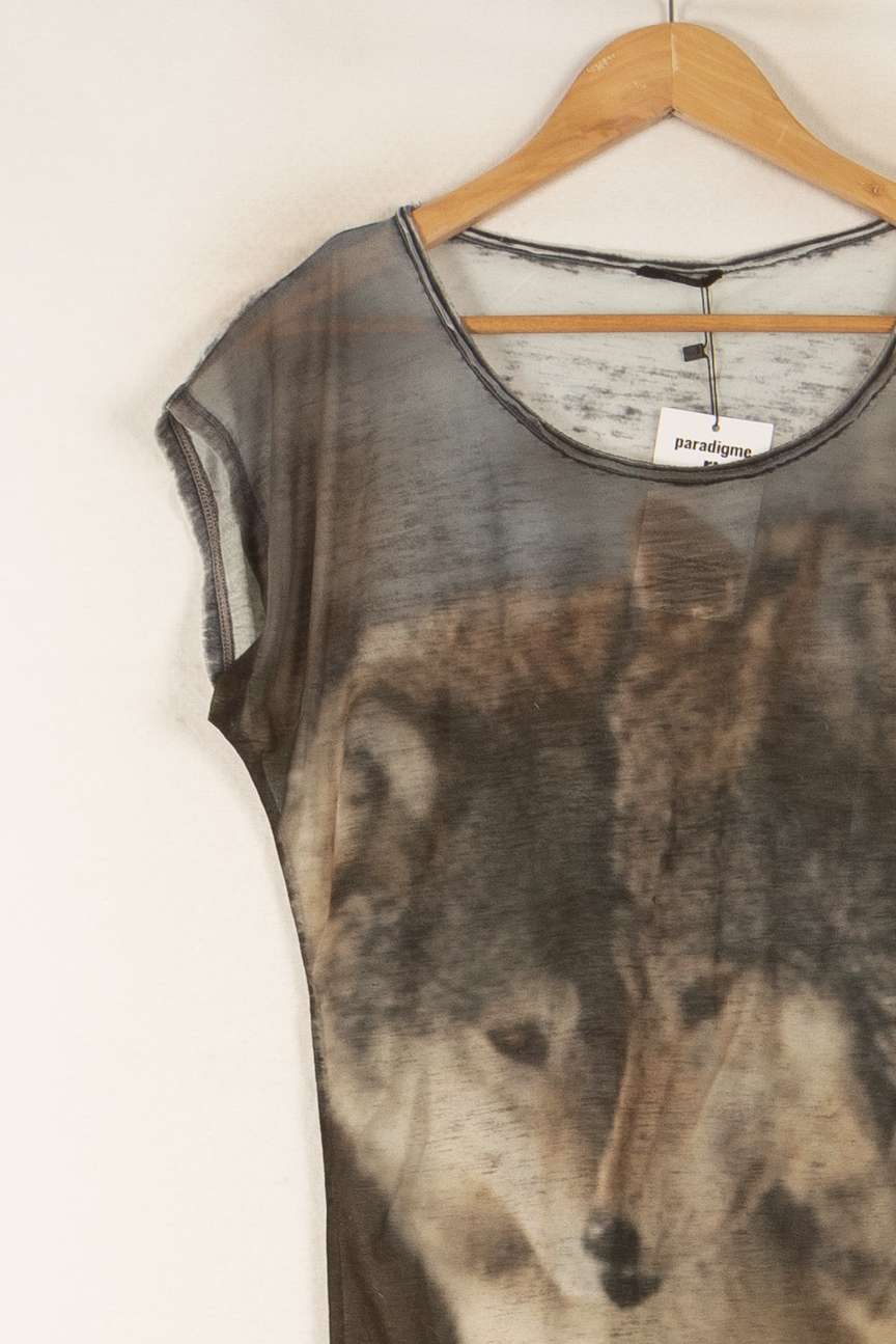 Tee-shirt Marron et Beige - Taille S/36 de la marque IKKS | PARAD38082 - Vendu par Paradigme - Image 3