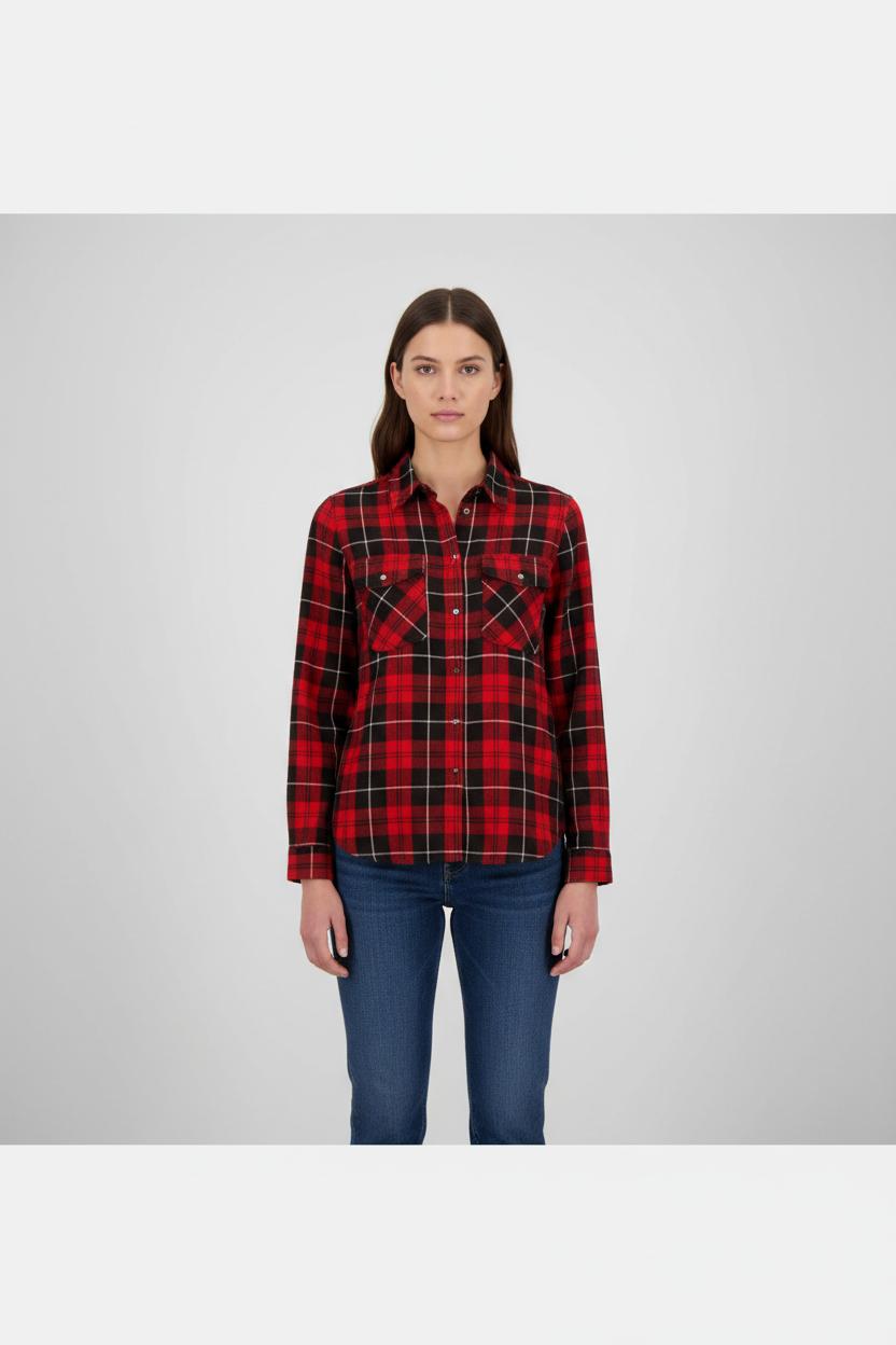 Chemise à Carreaux Rouge et Noire - Taille M/38
