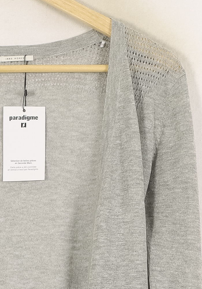 Cardigan Gris - Taille XS/34 de la marque IKKS | PARAD38112 - Vendu par Paradigme - Image 3