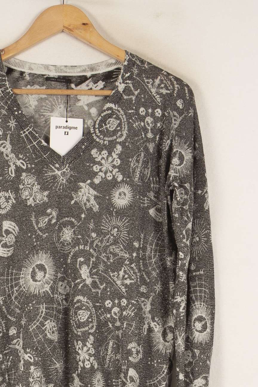 Pull Gris et Blanc - Taille S/36 de la marque IKKS | PARAD38114 - Vendu par Paradigme - Image 3