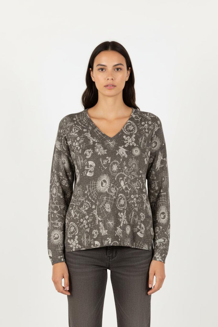 Pull Gris et Blanc - Taille S/36
