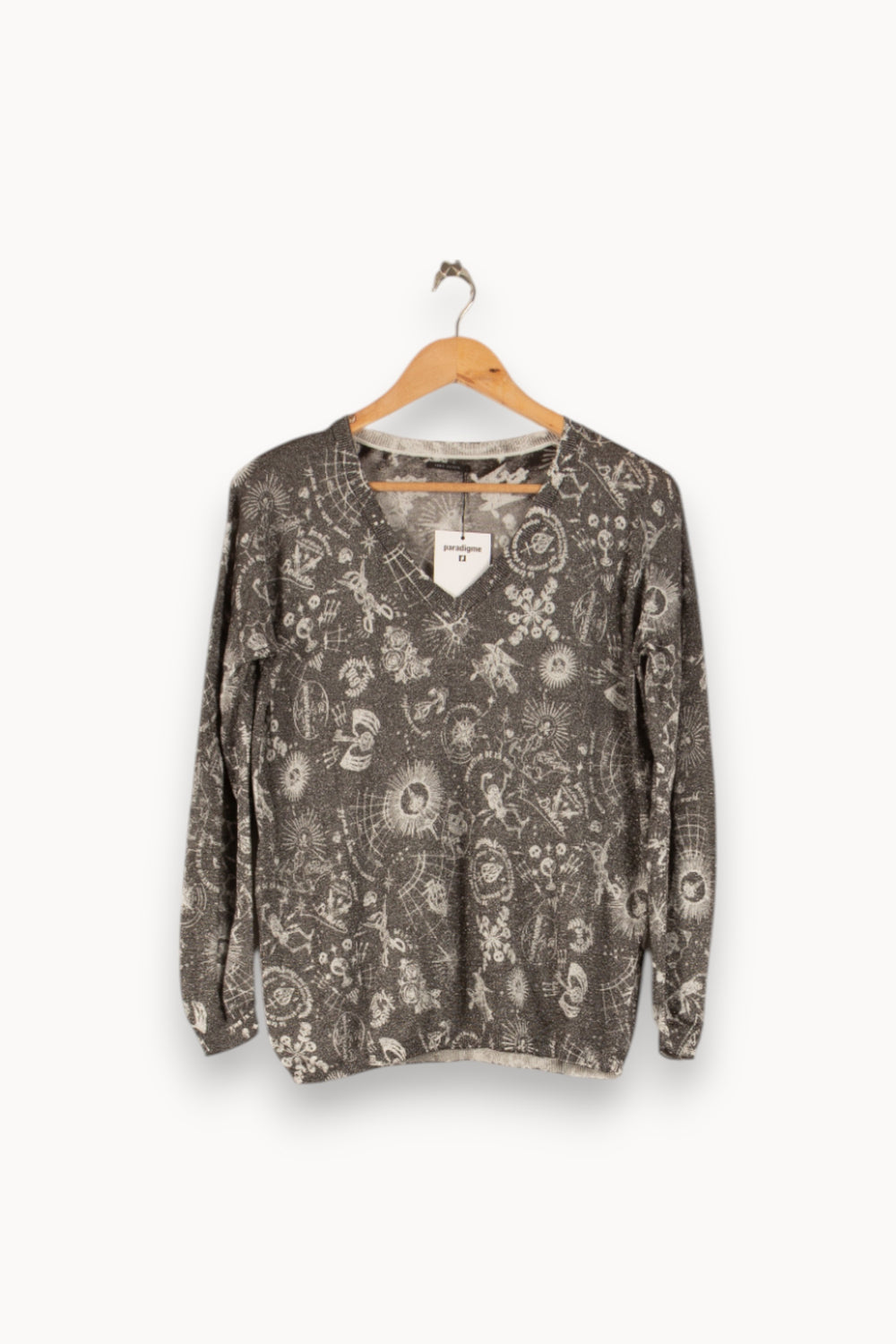 Pull Gris et Blanc - Taille S/36 de la marque IKKS | PARAD38114 - Vendu par Paradigme - Image 2